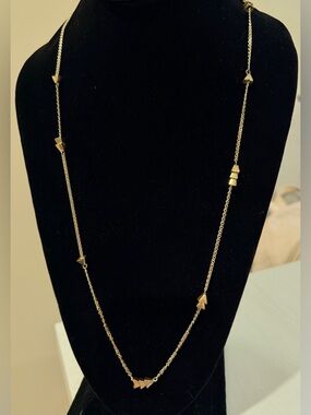 BCBGeneration Gold Tone Long Necklace with Geometric Accents